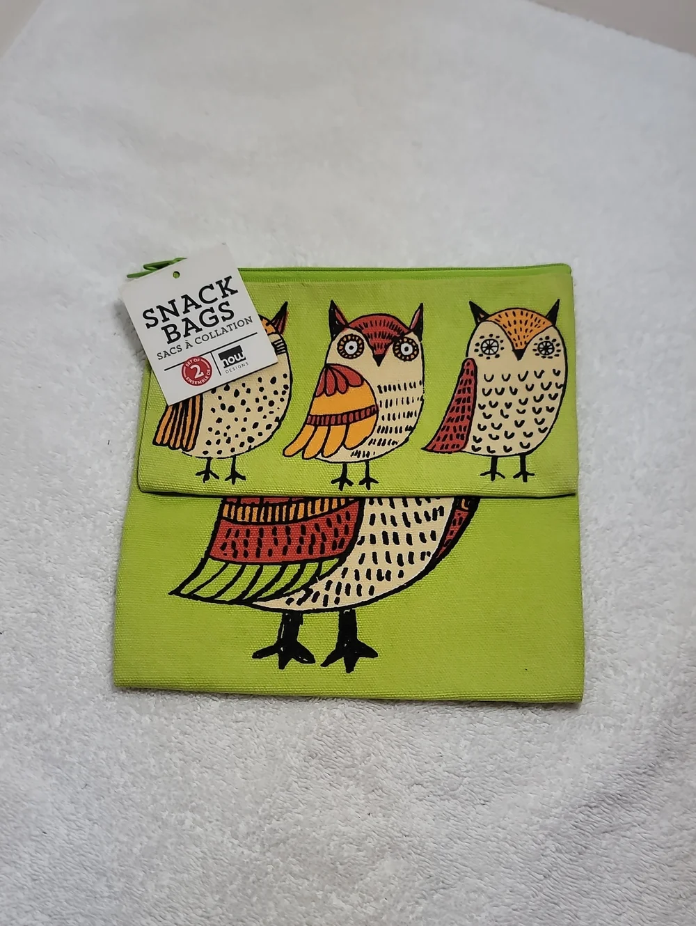 Snack Bags Green Owl Reusable Sandwich Bag NWT